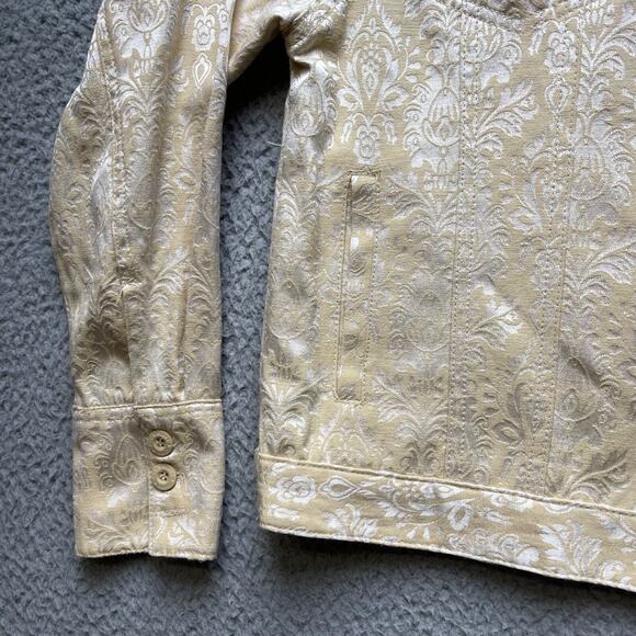 Vintage Bill Blass Jacket Shirt Womens Medium Beige Button Up - Picture 10 of 16